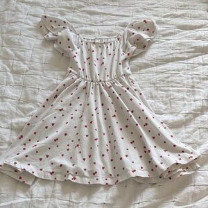 Plain Jane strawberry flutter sleeve dress